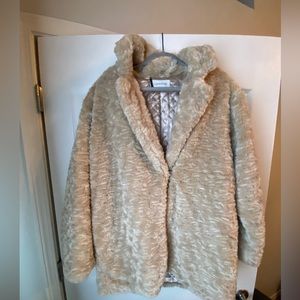 Tunic length Calvin Klein faux fur jacket